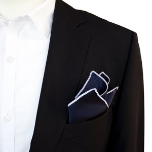 Mission Blue - Merrow Stitch Pocket Square (11”x11”) - Stolen Riches