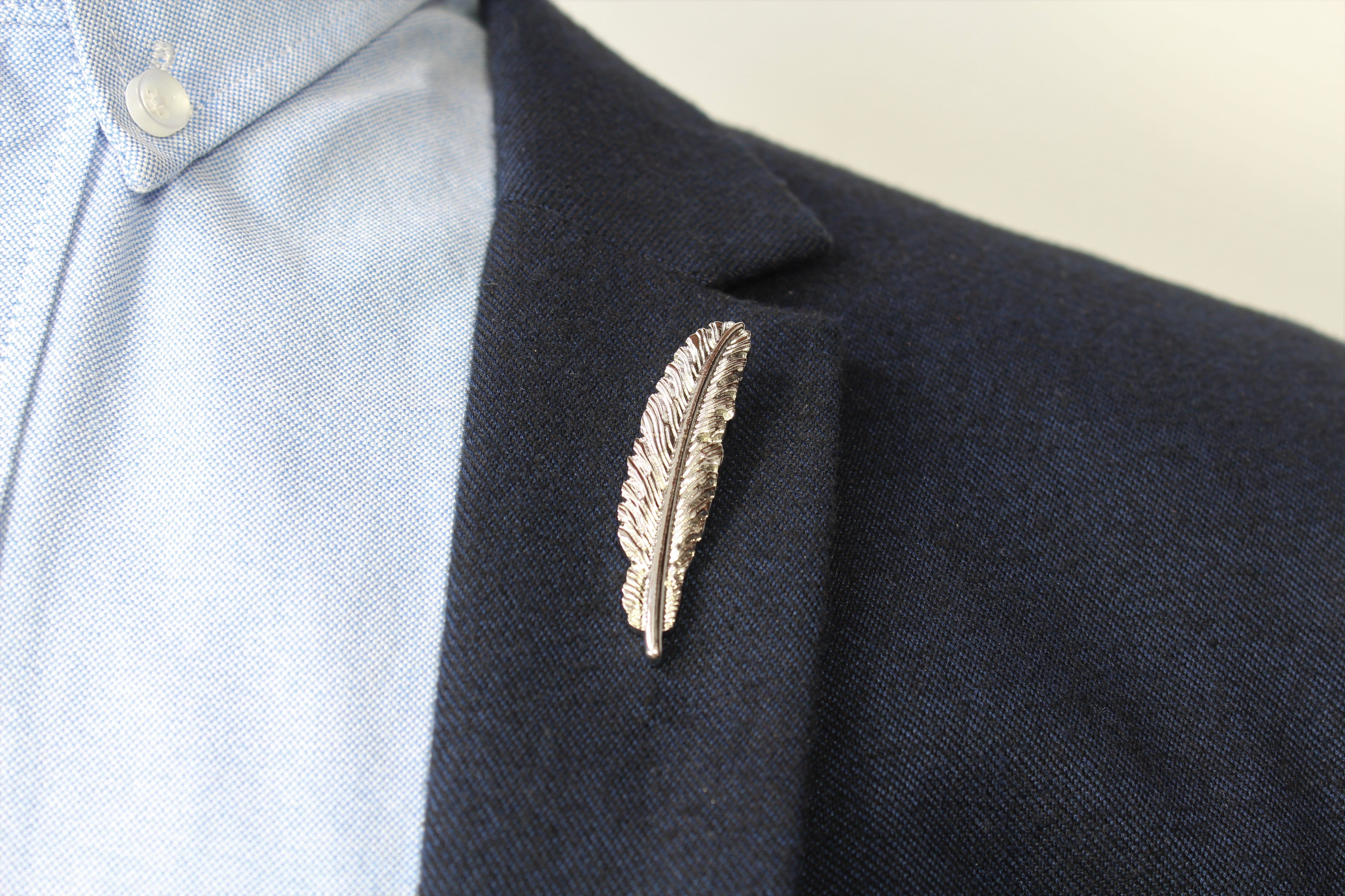 Feather Lapel Pin on blazer - Stolen Riches