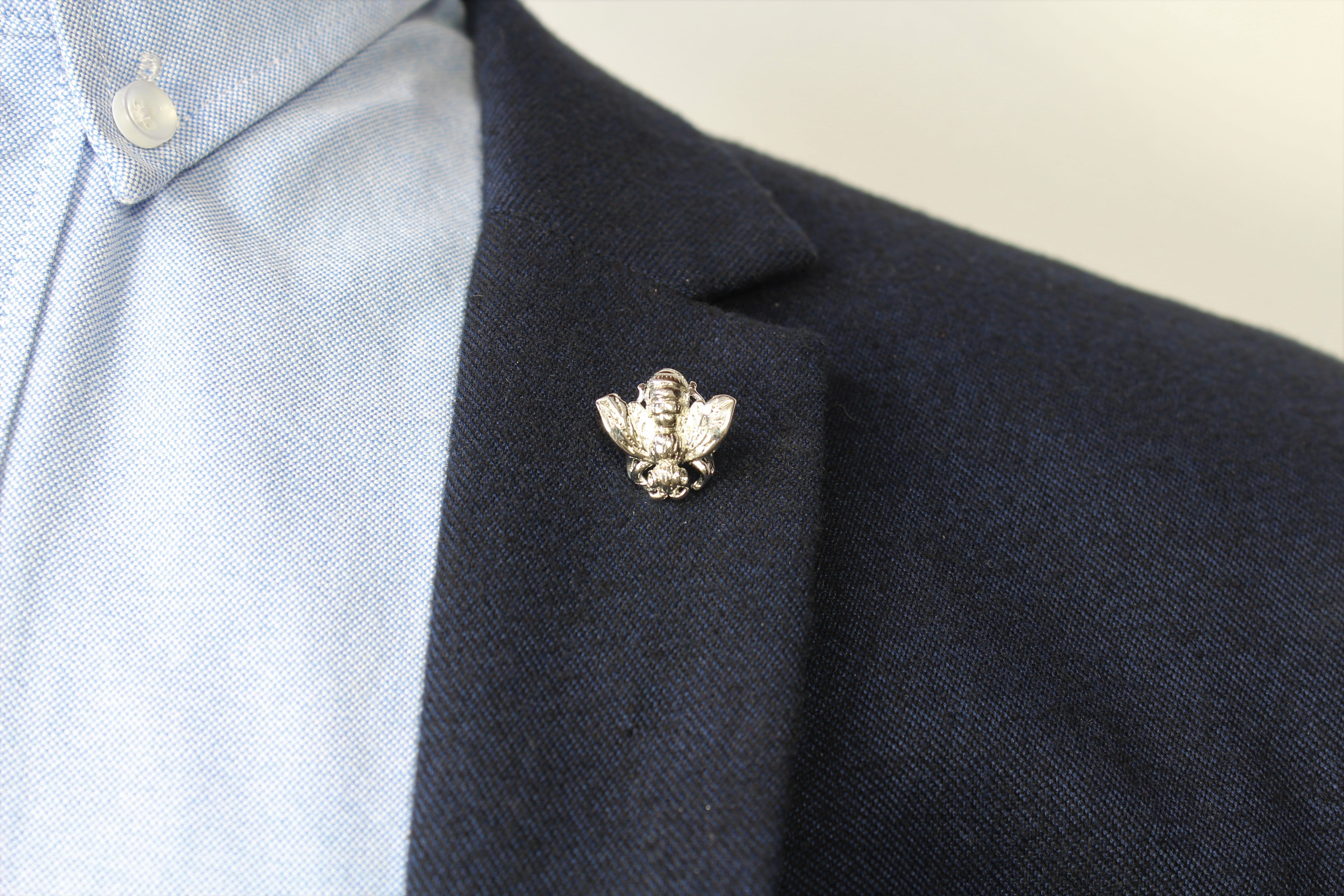 Bee Lapel Pin on blazer - Stolen Riches