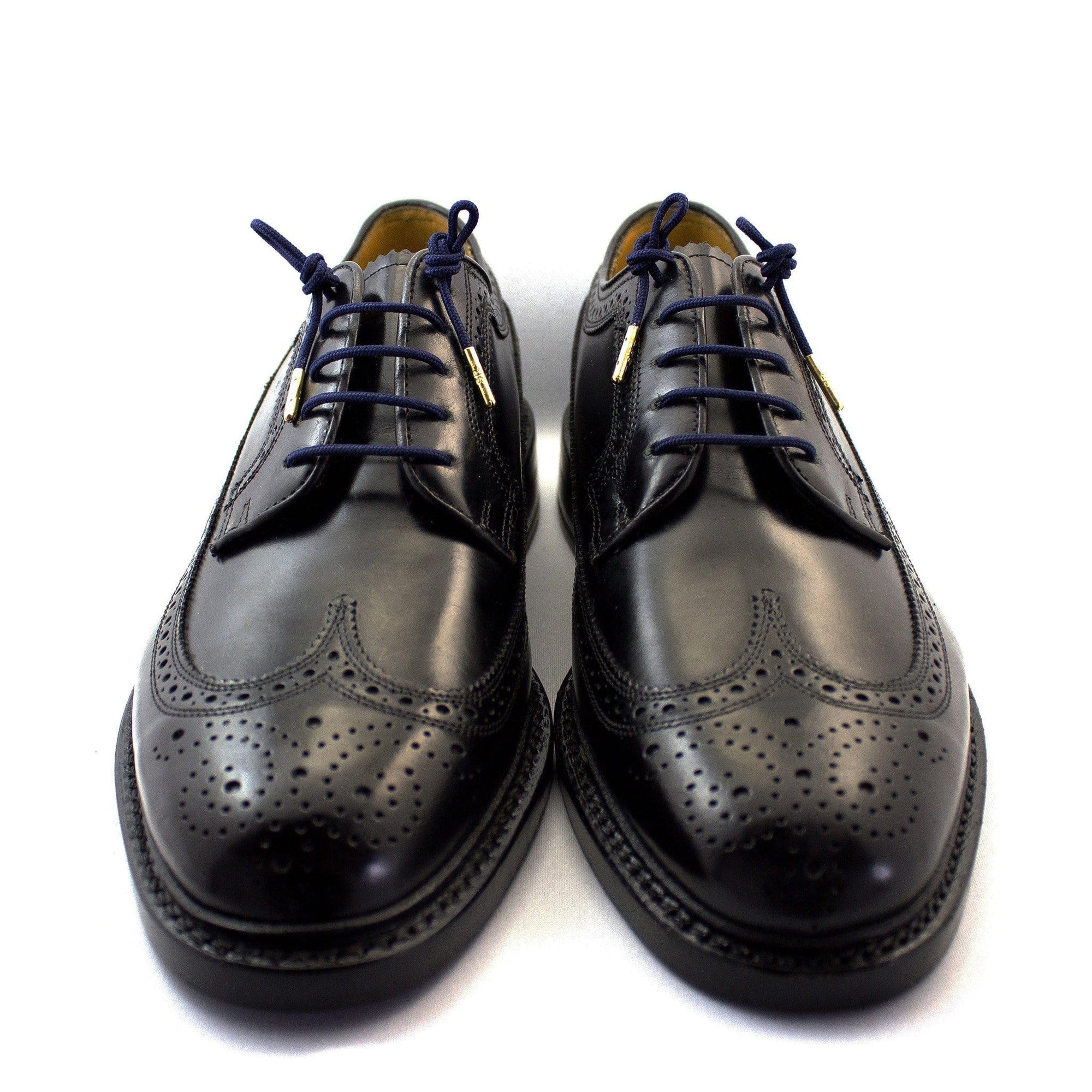 Navy blue laces for dress shoes, Length: 27"/69cm-Stolen Riches