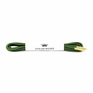 Army green laces for dress shoes, Length: 32"/81cm-Stolen Riches