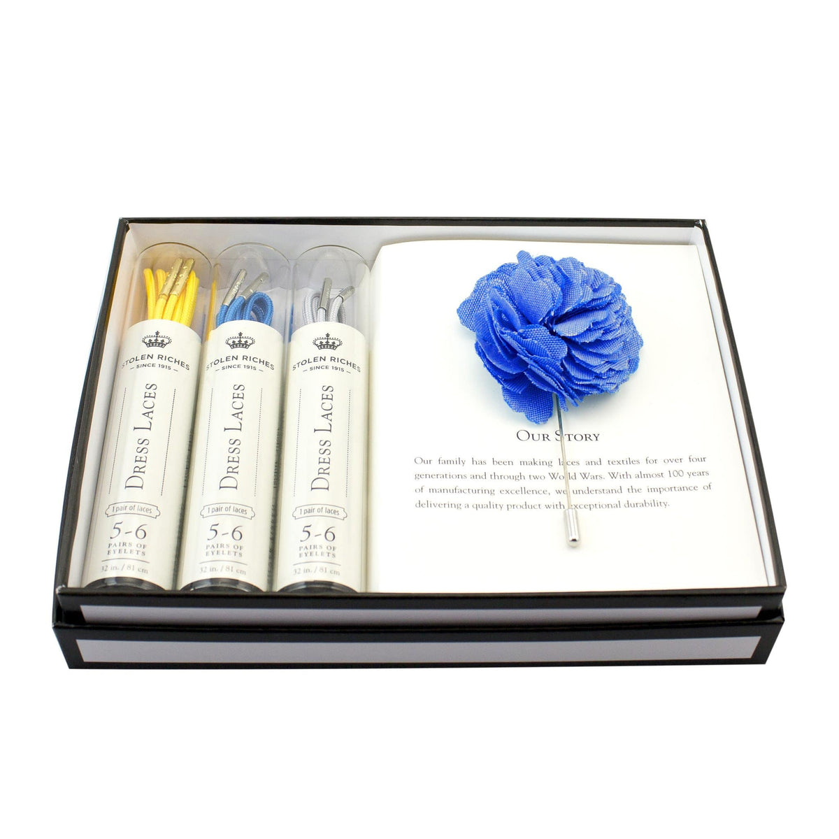 Aspen - Style in a Box (Dress Laces with Lapel Pin) - Stolen Riches