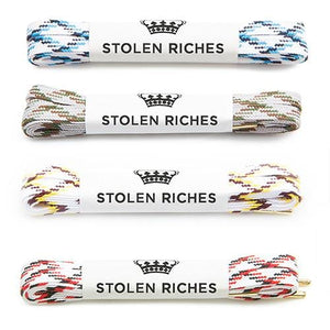 White wave laces for sneakers (Length: 45"/114cm) - Stolen Riches