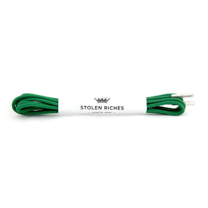 Emerald green laces for dress shoes, Length: 27"/69cm-Stolen Riches