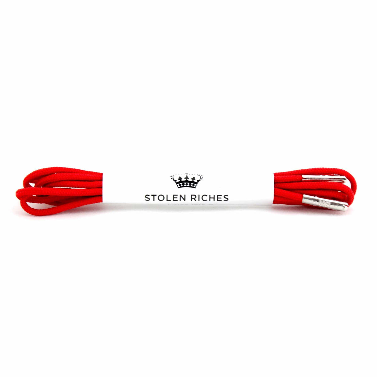 Bright red laces for dress shoes, Length: 32"/81cm-Stolen Riches