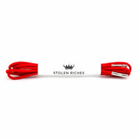 Bright red laces for dress shoes, Length: 27"/69cm-Stolen Riches