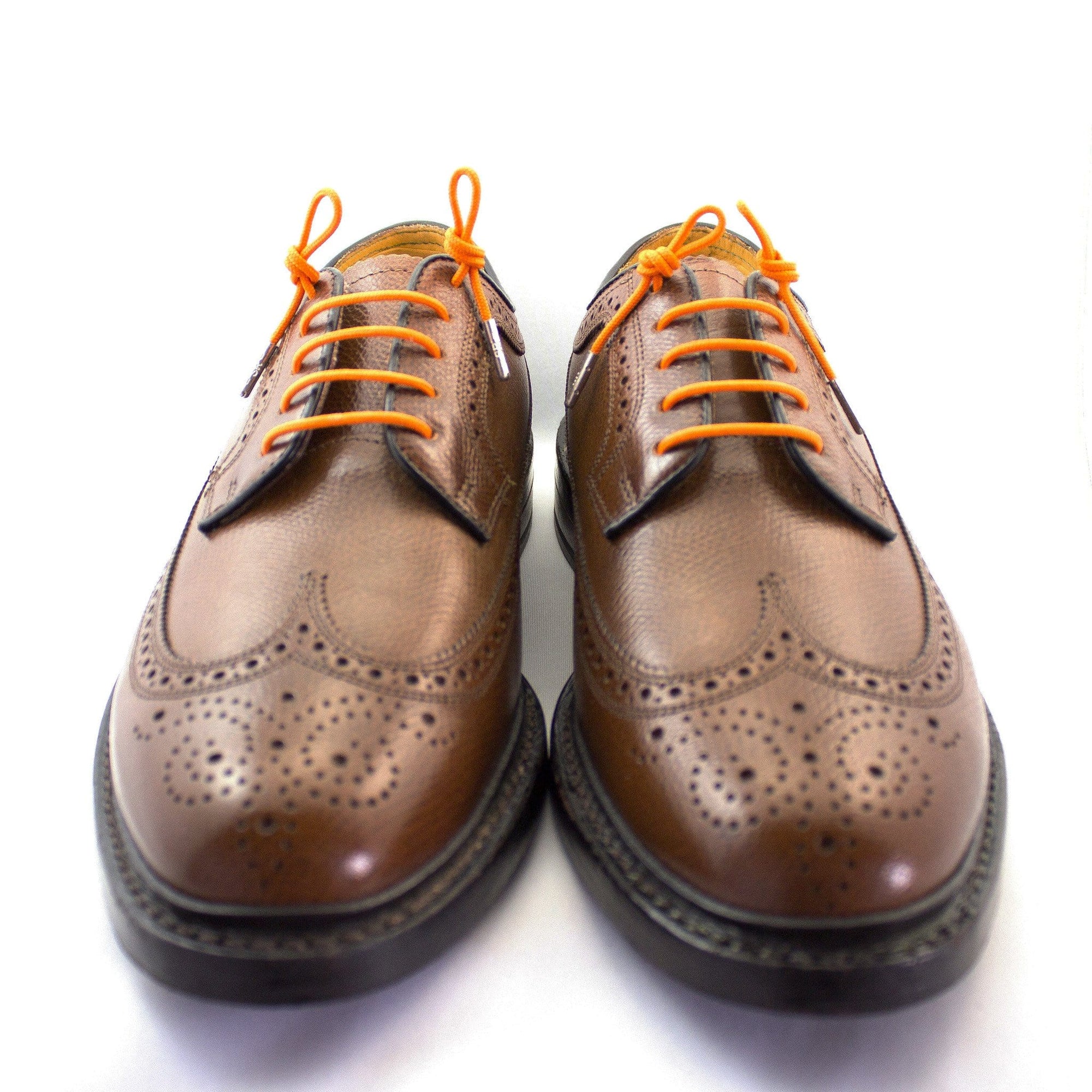 Bright orange laces for dress shoes, Length: 27"/69cm-Stolen Riches
