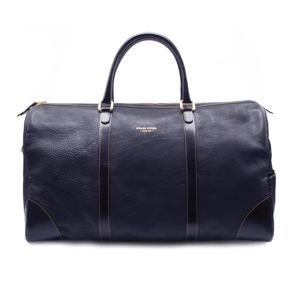 Weekend bag, blue leather
