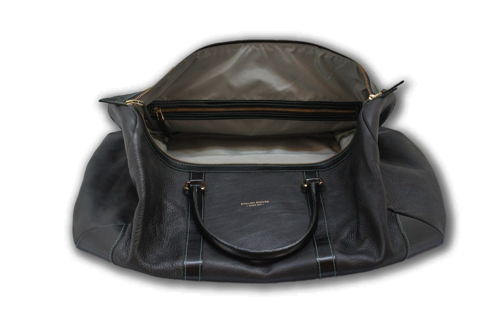 Weekend bag, black leather