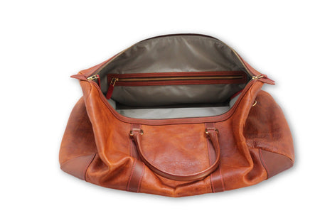 Weekend bag, brown leather