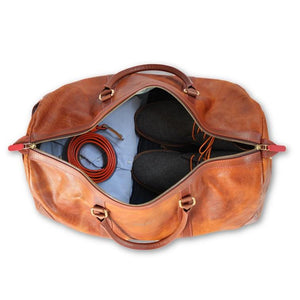 Weekend bag, brown leather