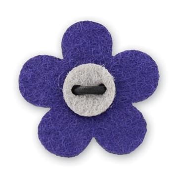 Flower Lapel Pin - Buster Purple with Isolar Silver - Stolen Riches