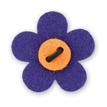 Flower Lapel Pin - Buster Purple with Tiqui Orange - Stolen Riches