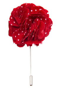 Cotton Lapel Pin - Portsalon Red with White Polka Dot - Stolen Riches