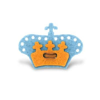 Crown Lapel Pin - Dickie Blue with Tiqui Orange - Stolen Riches