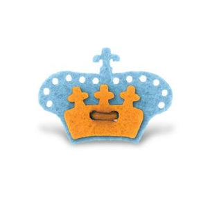 Crown Lapel Pin - Dickie Blue with Tiqui Orange - Stolen Riches
