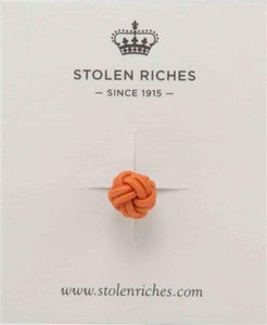 Crown Lapel Pin - Dickie Blue with Tiqui Orange - Stolen Riches