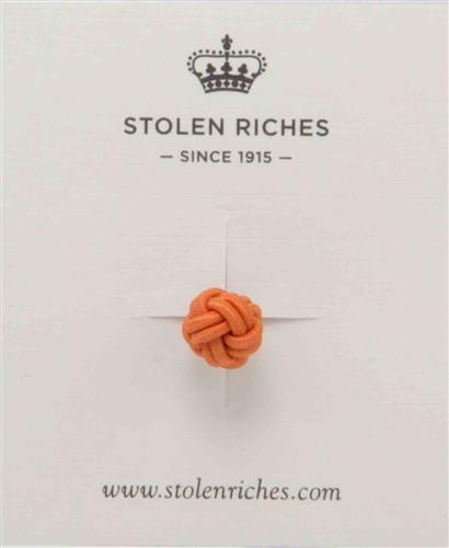Crown Lapel Pin - Dickie Blue with Tiqui Orange - Stolen Riches