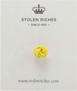 Crown Lapel Pin - Bishop Blue with Huckleberry Yellow - Stolen Riches