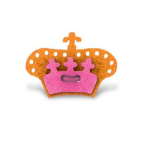 Crown Lapel Pin - Happiest Orange with Poona Pink - Stolen Riches