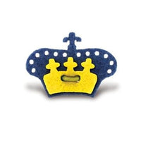 Crown Lapel Pin - Mission Blue with Huckleberry Yellow - Stolen Riches