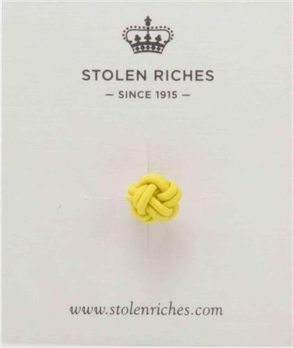 Crown Lapel Pin - Mission Blue with Huckleberry Yellow - Stolen Riches