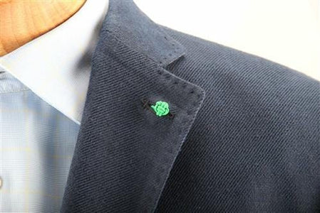 Crown Lapel Pin - Nicklaus Green with Huckleberry Yellow - Stolen Riches