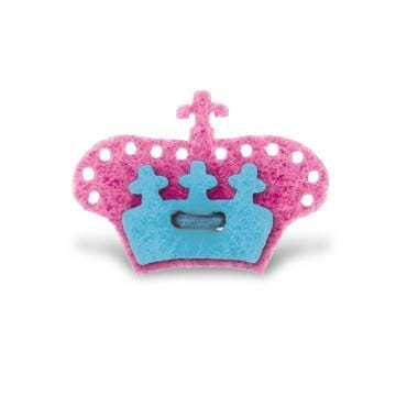 Crown Lapel Pin - Poona Pink with Bishop Blue - Stolen Riches