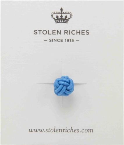 Crown Lapel Pin - Poona Pink with Bishop Blue - Stolen Riches