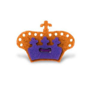 Crown Lapel Pin - Tiqui Orange with Buster Purple - Stolen Riches