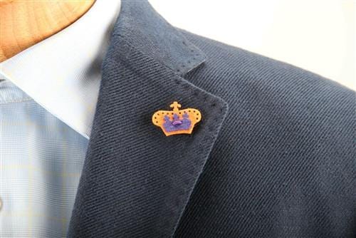 Crown Lapel Pin - Tiqui Orange with Buster Purple - Stolen Riches