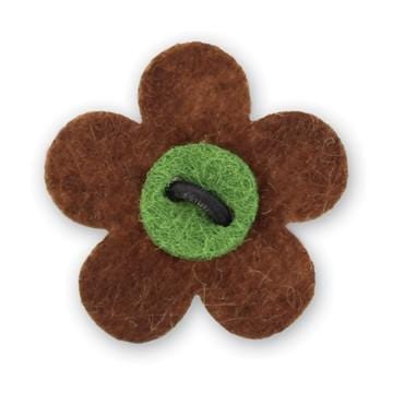 Flower Lapel Pin - Gipper Brown with Moville Green - Stolen Riches