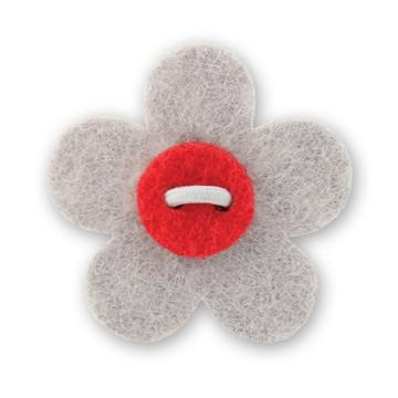 Flower Lapel Pin - Isolar Silver with Portsalon Red - Stolen Riches