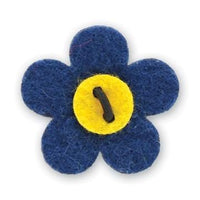 Flower Lapel Pin - Mission Blue with Huckleberry Yellow - Stolen Riches