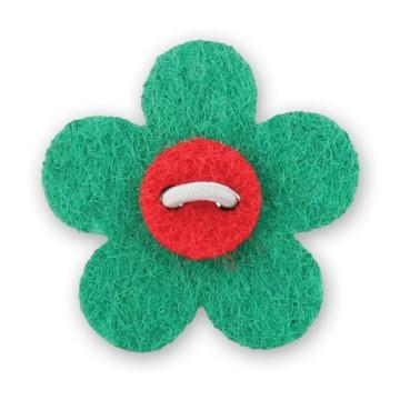 Flower Lapel Pin - Nicklaus Green with Portsalon Red - Stolen Riches