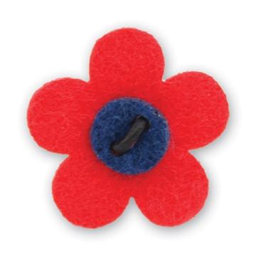 Flower Lapel Pin - Portsalon Red with Mission Blue - Stolen Riches