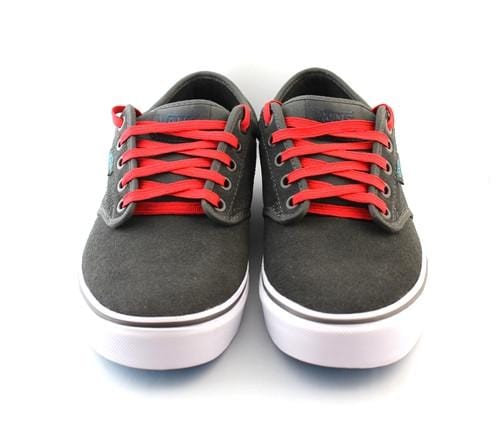 Grey vans shop with red laces